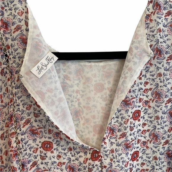 LoveShackFancy Nellie Floral Silk Blouse Top S - Picture 3 of 12